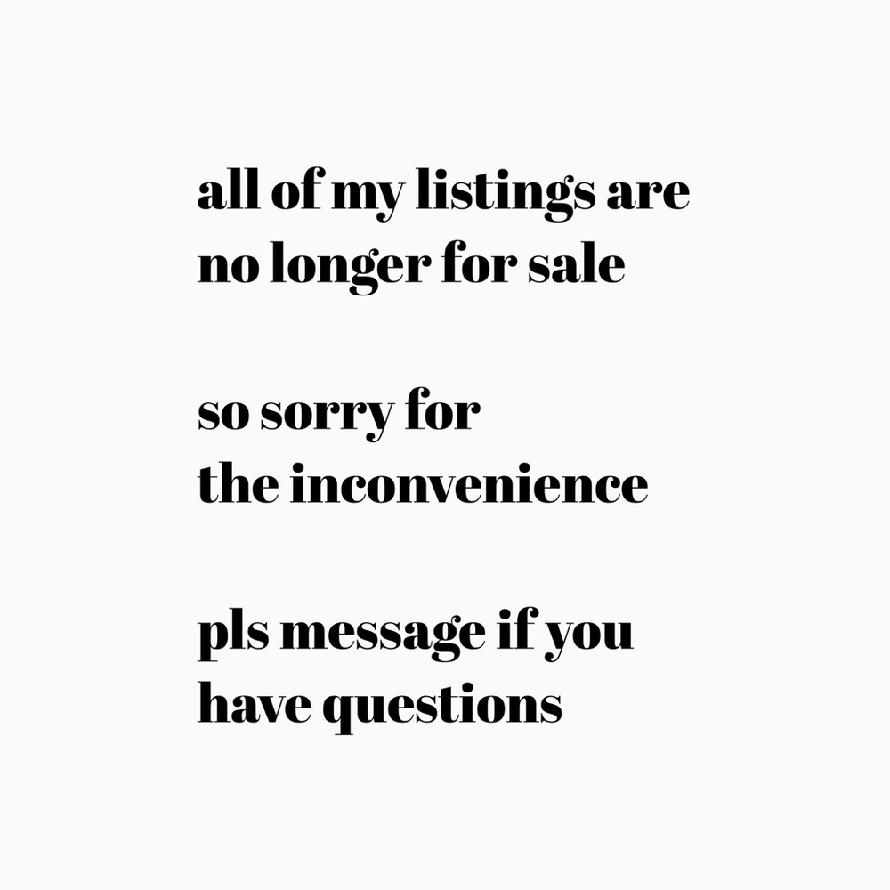 Text Notice - Items No Longer Available